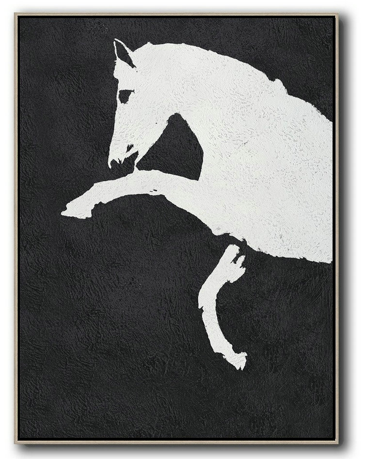 Giant Canvas Wall Art,Black And White Minimal Painting On Canvas - Wall Art Ideas For Living Room